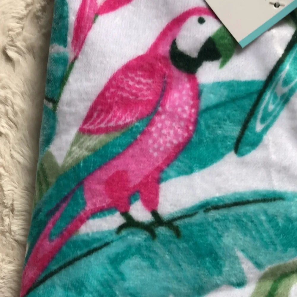 Tropical Bird Parrot Print BEACH Towel